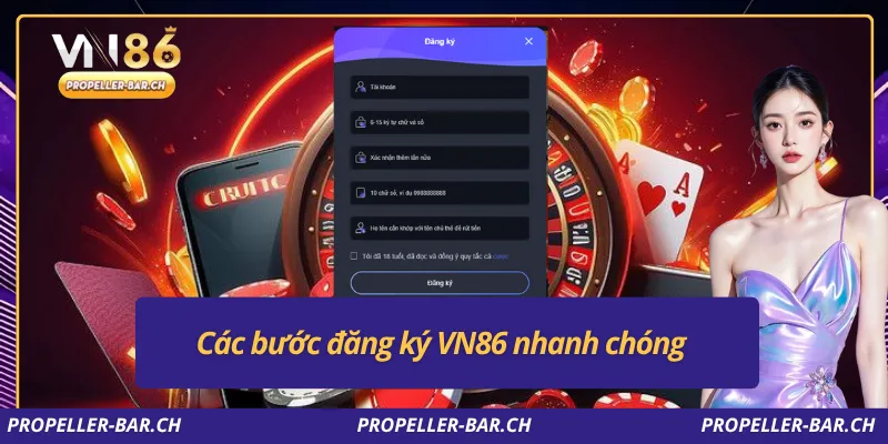 Các bước đăng ký VN86 nhanh chóng